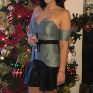 dress brand three floor worn only once with leather details size 10us